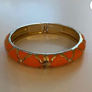 Orange and Gold Enamel Bracelet